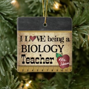 Vintage - Love being a Biology Teacher Ceramic Ornament