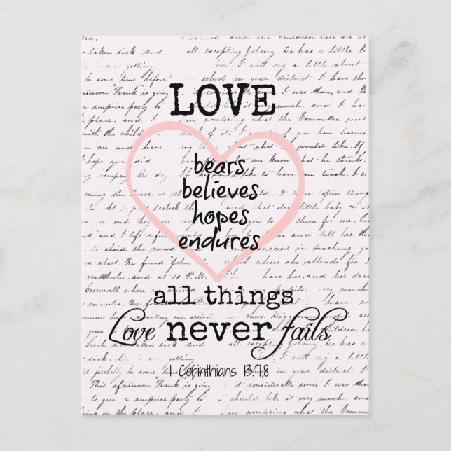 Vintage Love Bible Verse Postcard (Front)