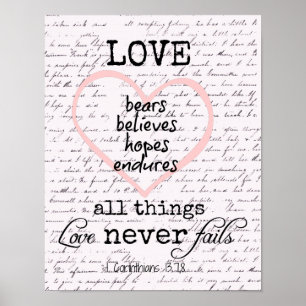 Vintage Love Bible Verse Poster
