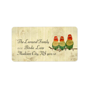 Vintage Love Birds Address Label