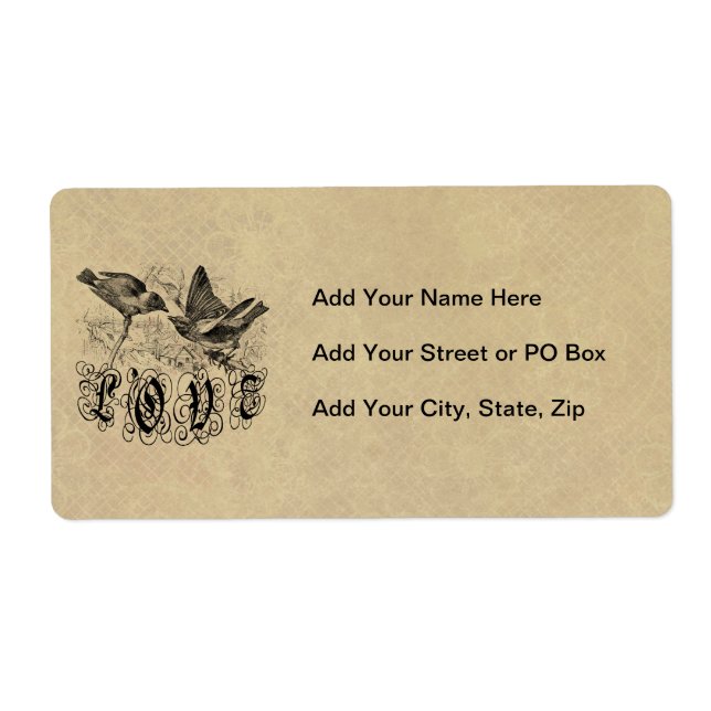 Vintage Love Birds Apparel and Gifts (Front)