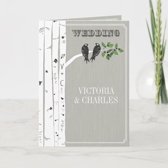Vintage Love Birds Bird Cage Wedding Invitations (Front)