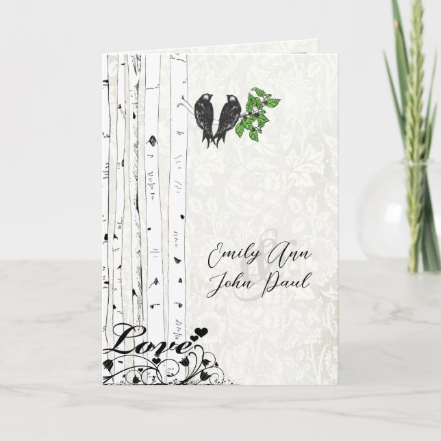 Vintage Love Birds Bird Cage Wedding Invitations (Front)