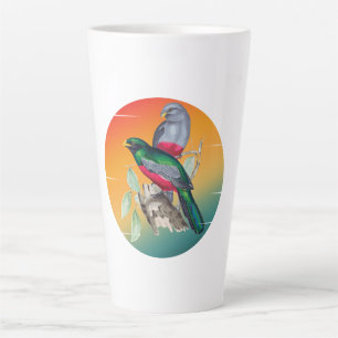 Vintage love birds  latte mug