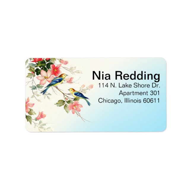 Vintage Love Birds Mr. & Mrs. | blue Label (Front)