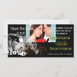 Vintage Love Birds Save the Date Your Photo