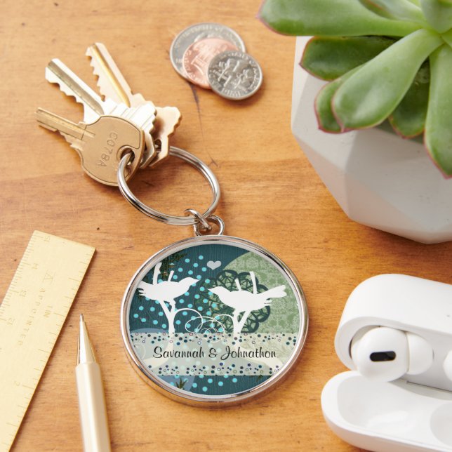 Vintage Love Birds Sweet Heart Key Chain (Desk)