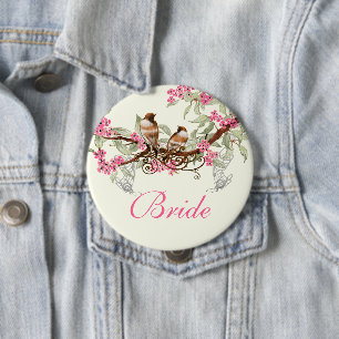 Vintage Love Birds Wedding Badges