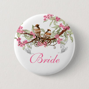 Vintage Love Birds Wedding Badges