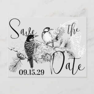 Vintage Love Birds Wedding Invitation