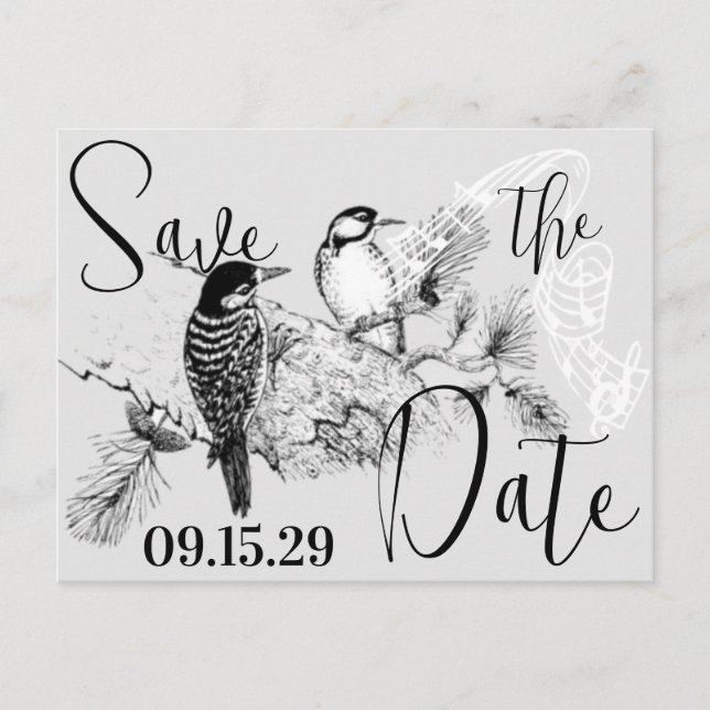 Vintage Love Birds Wedding Invitation (Front)