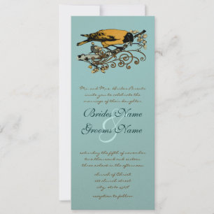 Vintage Love Birds Wedding Invitation