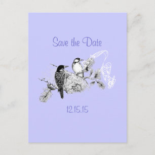 Vintage Love Birds Wedding Invitation