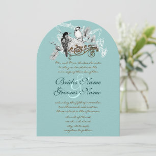 Vintage Love Birds Wedding Invitation