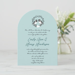 Vintage Love Birds Wedding Invitation