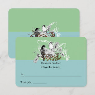 Vintage Love Birds Wedding Place Card