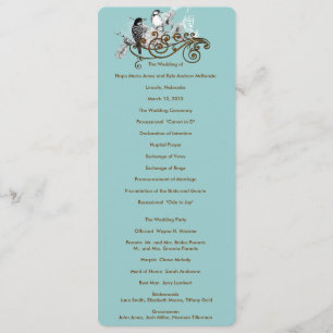 Vintage Love Birds Wedding Program Programme