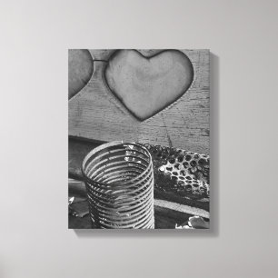 Vintage Love Black and White Canvas Print
