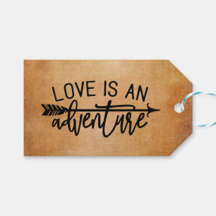 Vintage Love Brown Wedding Grunge Bridal Shower Gift Tags