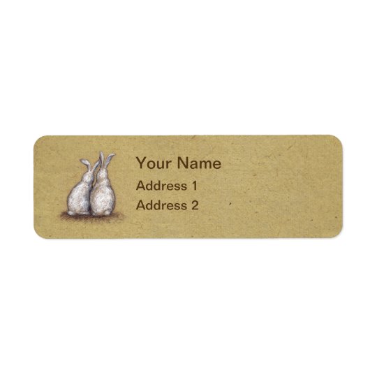 Vintage Love Bunnies Custom Address Label