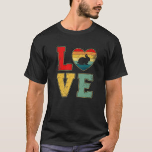 Vintage Love Bunny Retro 70S 80S Heart Farm Animal T-Shirt
