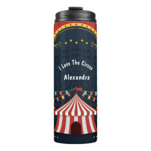 Vintage Love Circus Carnival Red White Blue Thermal Tumbler