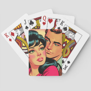 Vintage Love Couple Comics Playing Cards