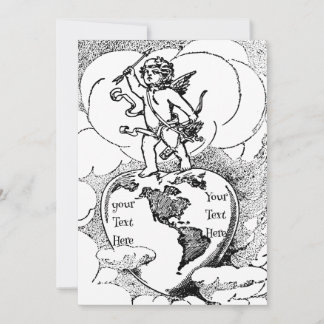 Vintage Love Cupid Wedding Engagement Custom Invitation