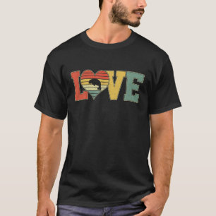 Vintage Love Cute Mana Lover Animals Valentines Da T-Shirt