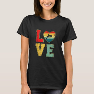 Vintage Love Dolphin Retro 70s 80s Heart Sea Anima T-Shirt