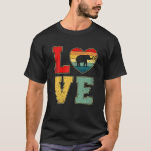 Vintage Love Elephant Retro 70S 80S Heart Farm Ani T-Shirt