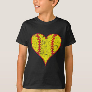 Vintage Love Fastpich Softll Mom Heart Ll Laces He T-Shirt