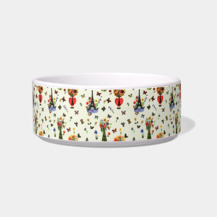 Vintage Love Floral Paris Eiffel Tower Butterfly Bowl