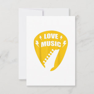 Vintage Love Guitar Music Lover Gift Thank You Card
