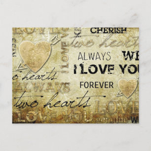 vintage love heart art postcard