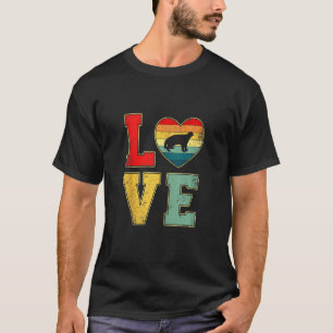 Vintage Love Honey Badger Retro 70s 80s Heart Farm T-Shirt