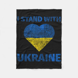 Vintage Love I Stand With Ukraine Support Ukrainia Fleece Blanket