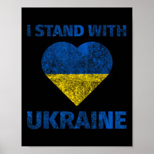 Vintage Love I Stand With Ukraine Support Ukrainia Poster