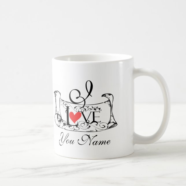 Vintage love letter coffee mug (Right)