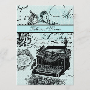 Vintage  Love Letters Rehearsal Dinner Invite