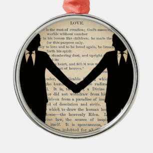 Vintage Love & Marriage Gay Wedding Longfellow Metal Tree Decoration