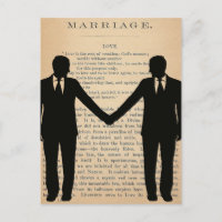Vintage Love & Marriage Gay Wedding Longfellow