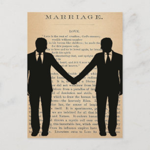 Vintage Love & Marriage Gay Wedding Longfellow Postcard