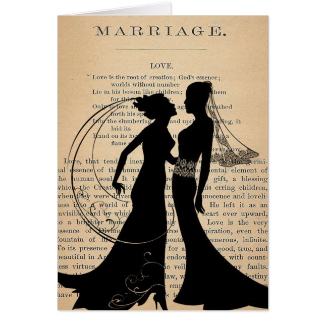 Vintage Love & Marriage Lesbian Wedding Longfellow (Front)