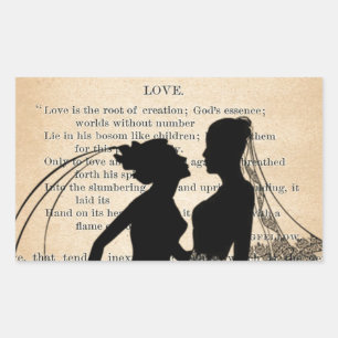 Vintage Love & Marriage Lesbian Wedding Longfellow Rectangular Sticker