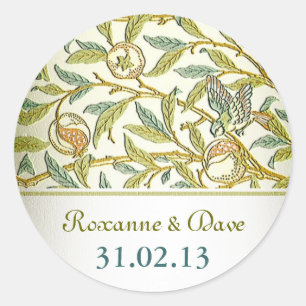 vintage love names and date wedding stickers
