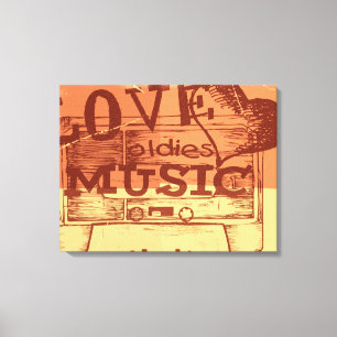 Vintage Love oldies music 2 Canvas Print