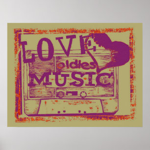 Vintage Love oldies music Poster