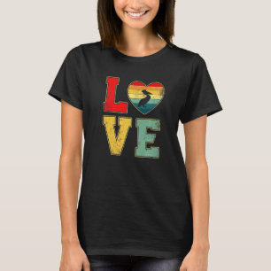 Vintage Love Pelican Retro 70s 80s Heart Farm Anim T-Shirt