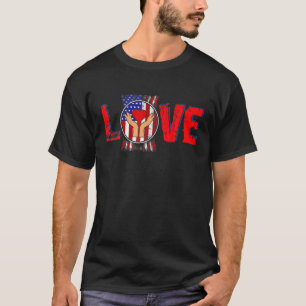 Vintage LOVE Proud American Flag Social Worker 4Th T-Shirt
